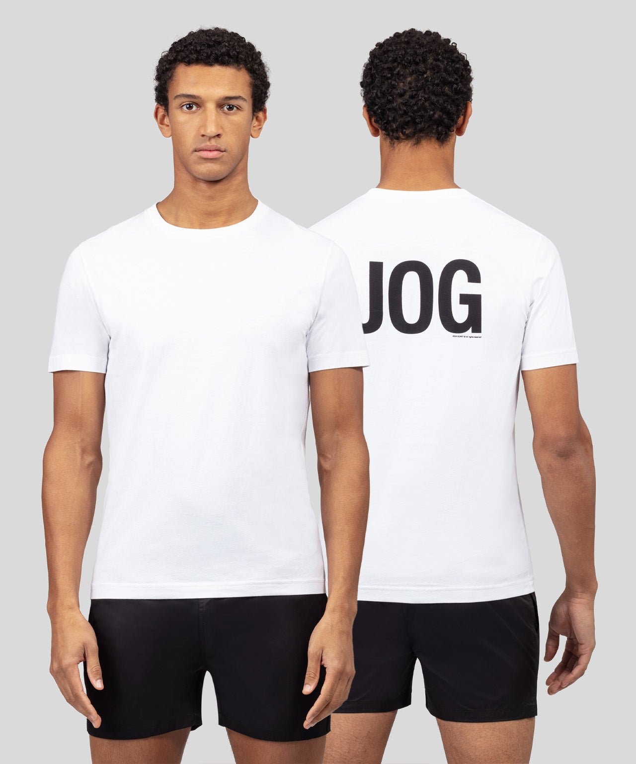 Organic Cotton T-Shirt JOG Back Print: White