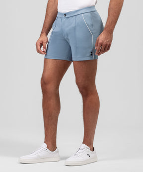 Tennis Shorts w Piping: Dusty Blue