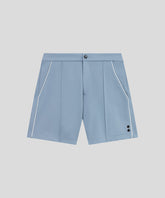Tennis Shorts w Piping: Dusty Blue