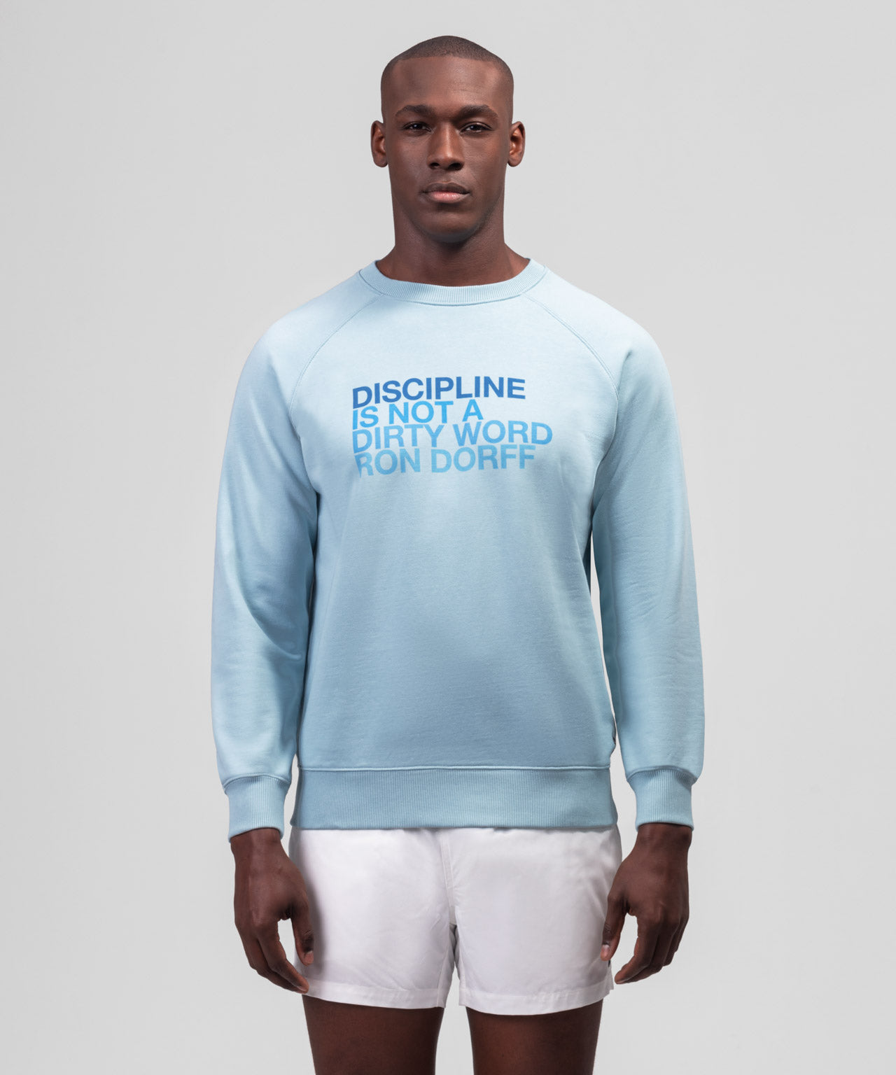 Organic Cotton Sweatshirt "DISCIPLINE": Morning Blue