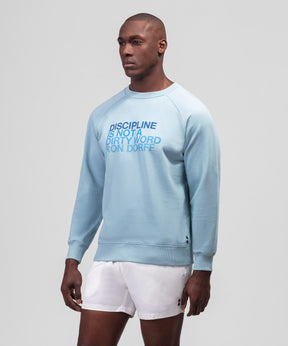 Organic Cotton Sweatshirt "DISCIPLINE": Morning Blue