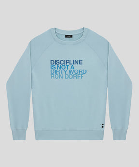 Organic Cotton Sweatshirt "DISCIPLINE": Morning Blue