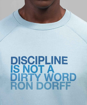 Organic Cotton Sweatshirt "DISCIPLINE": Morning Blue