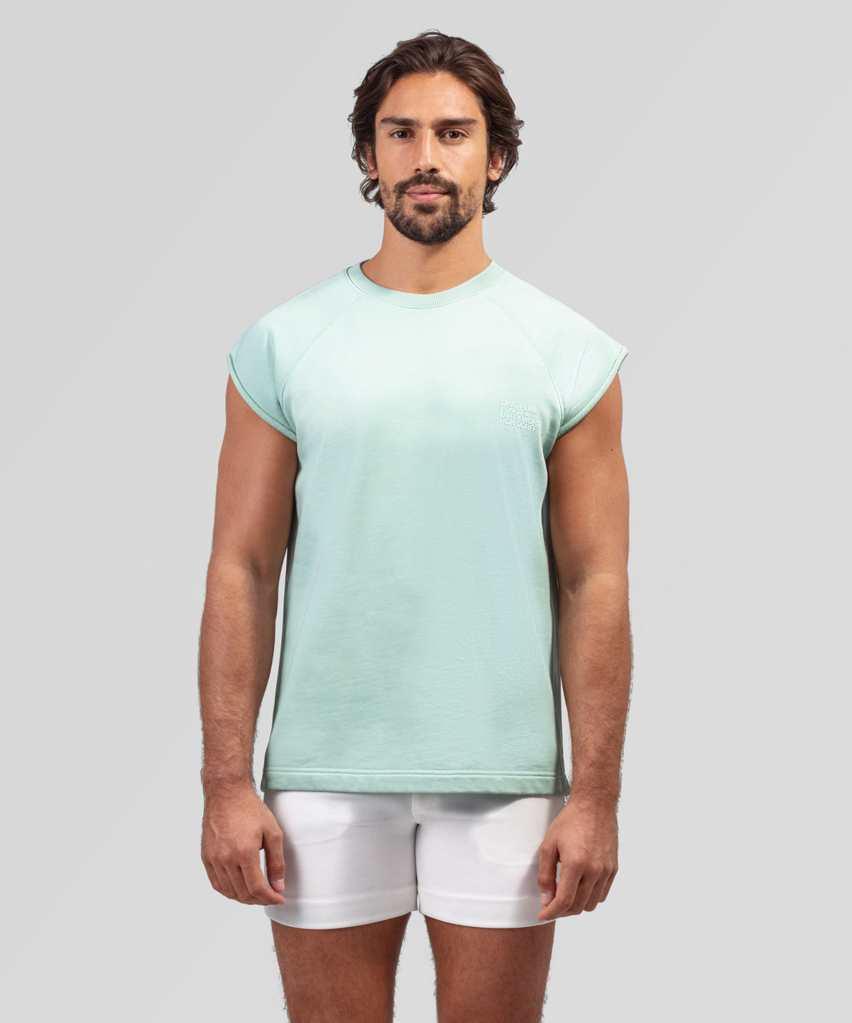 Organic Cotton Sleeveless Sweatshirt DISCIPLINE: Pistachio Green