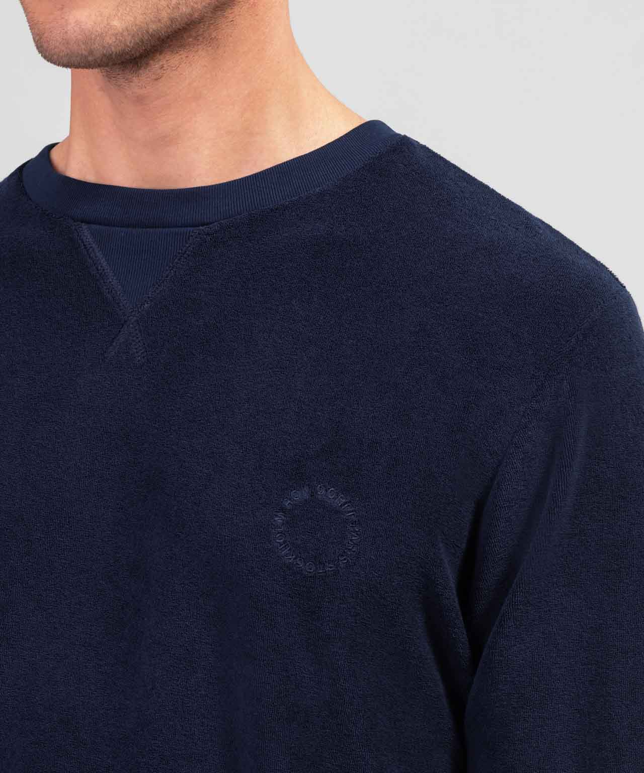 Terry Cotton Sweatshirt: Navy