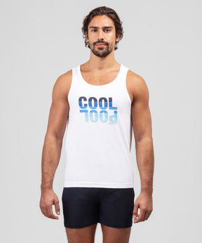 Organic Cotton Tank Top COOL POOL: White