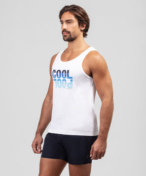Organic Cotton Tank Top COOL POOL: White