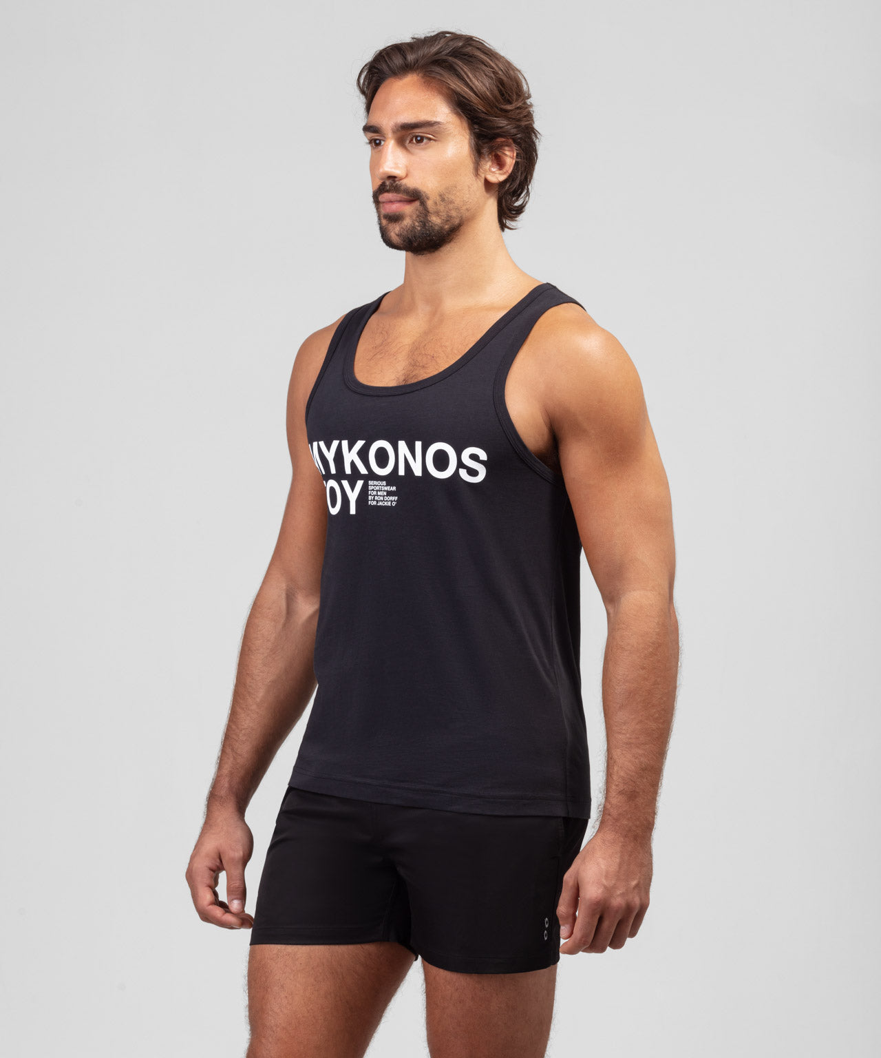 Organic Cotton Tank Top "MYKONOS BOY": Black
