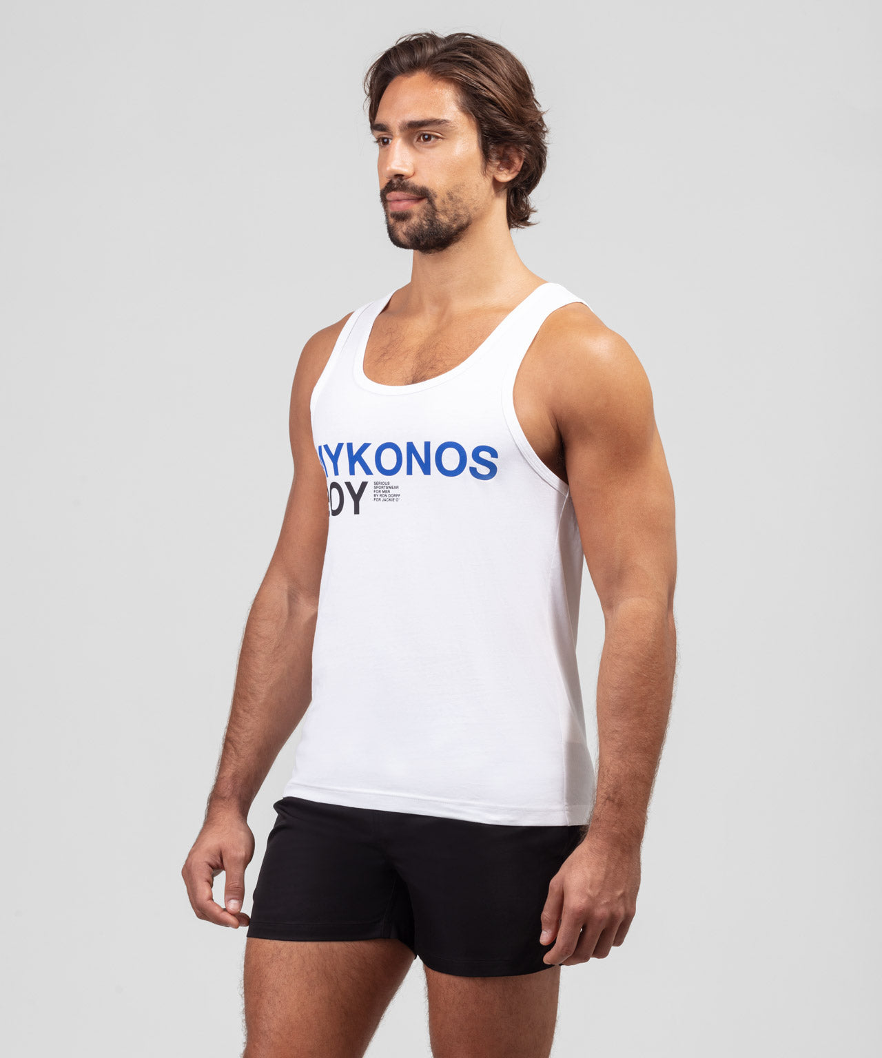 Organic Cotton Tank Top "MYKONOS BOY": White