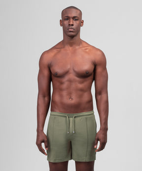 Cotton Modal Home Shorts: Olive Green