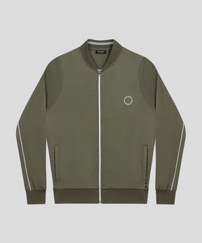 Track Jacket w. Piping: Dark Olive Green