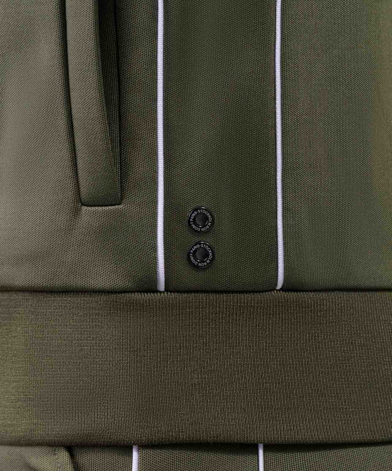 Track Jacket w. Piping: Dark Olive Green