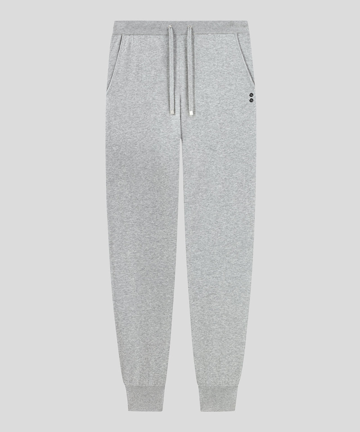 Cotton Cashmere Pants: Grey Melange