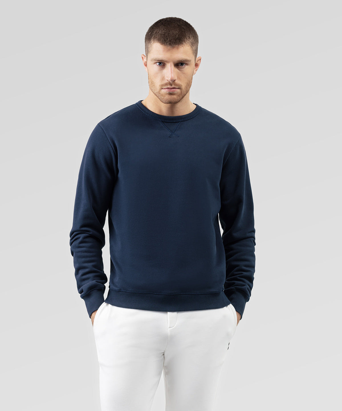 Organic Cotton Eyelet Edition Sweatshirt: Navy