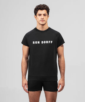Organic Cotton Short-Sleeved Sweatshirt RON DORFF: Black