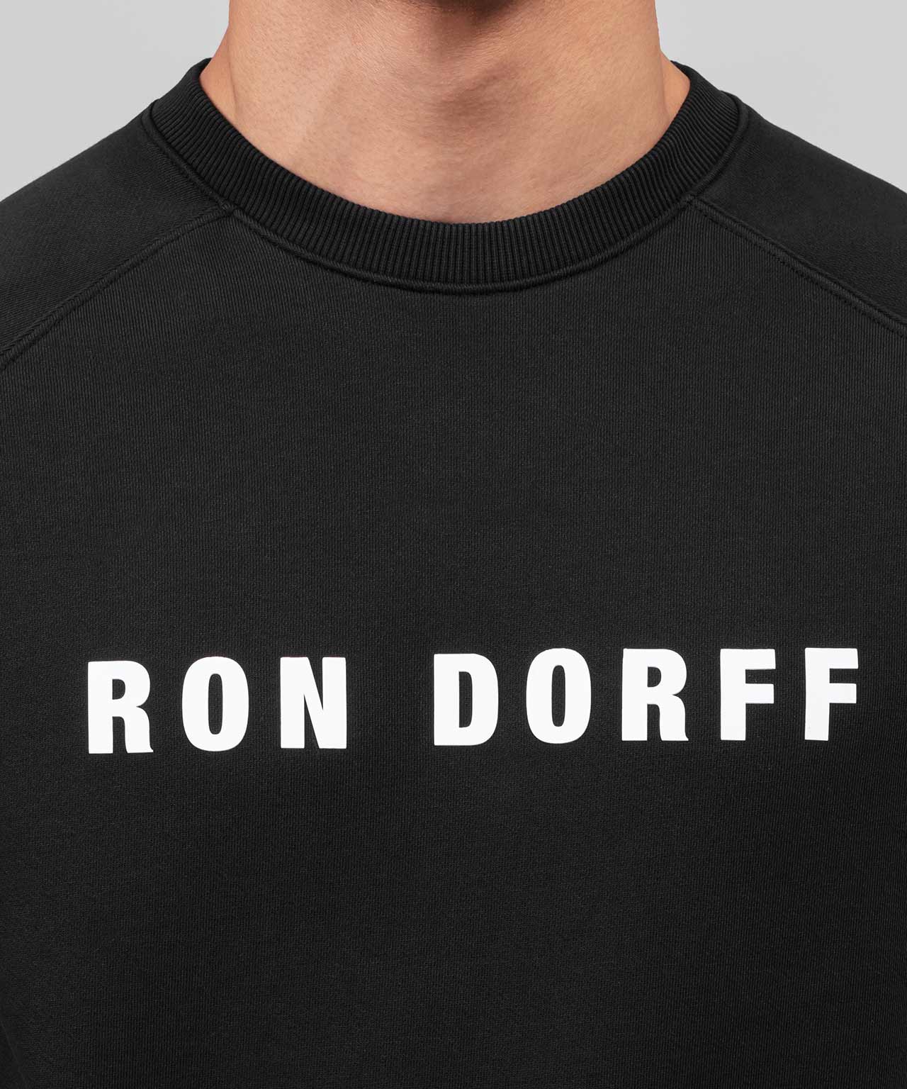 Organic Cotton Short-Sleeved Sweatshirt RON DORFF: Black