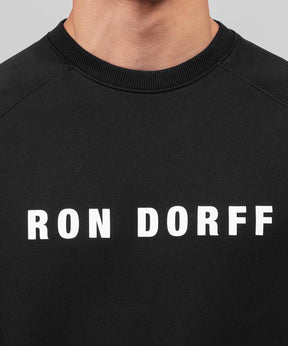 Organic Cotton Short-Sleeved Sweatshirt RON DORFF: Black