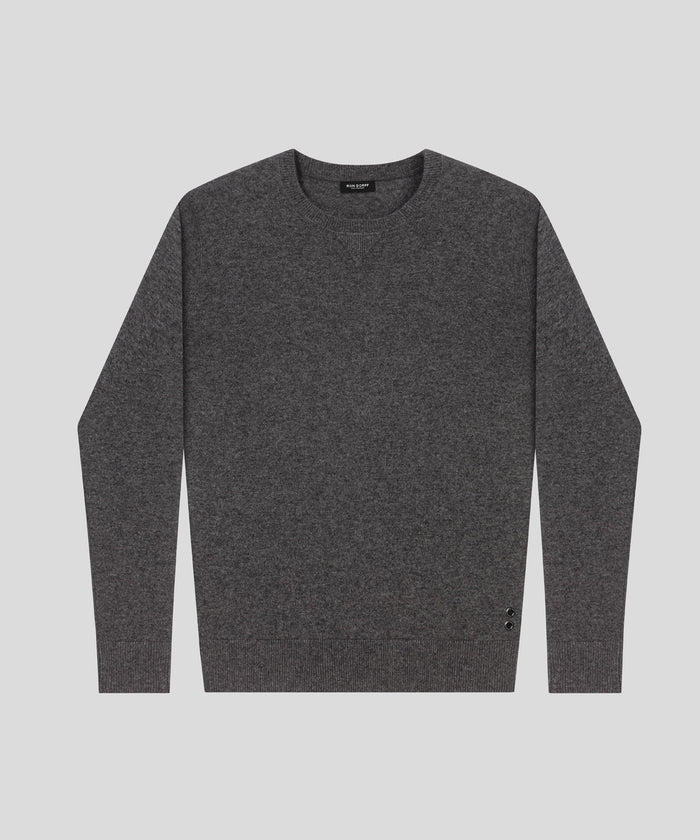 Cashmere Sweater: Dark Grey Melange