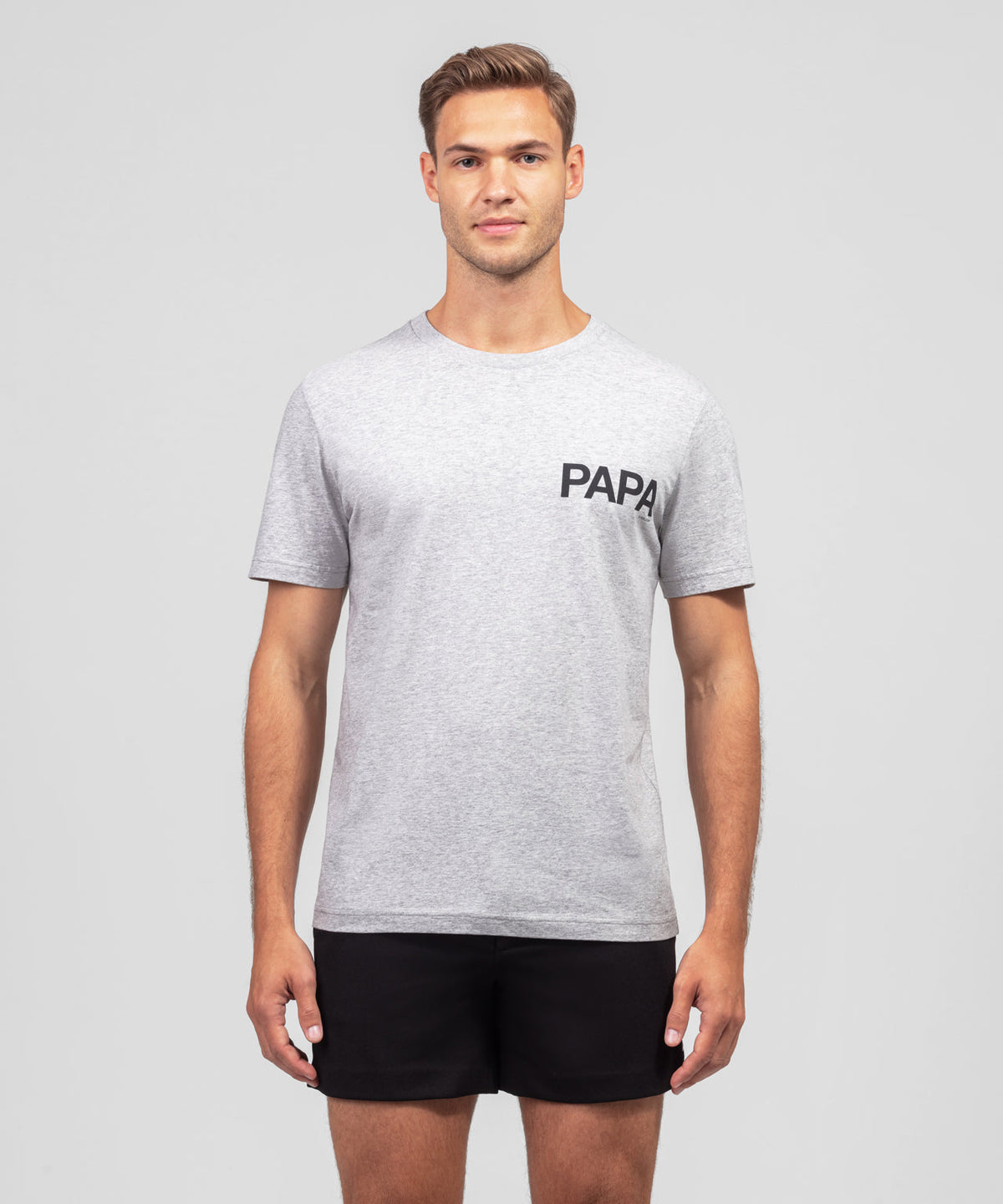 Organic Cotton T-Shirt "PAPA" : Grey Melange