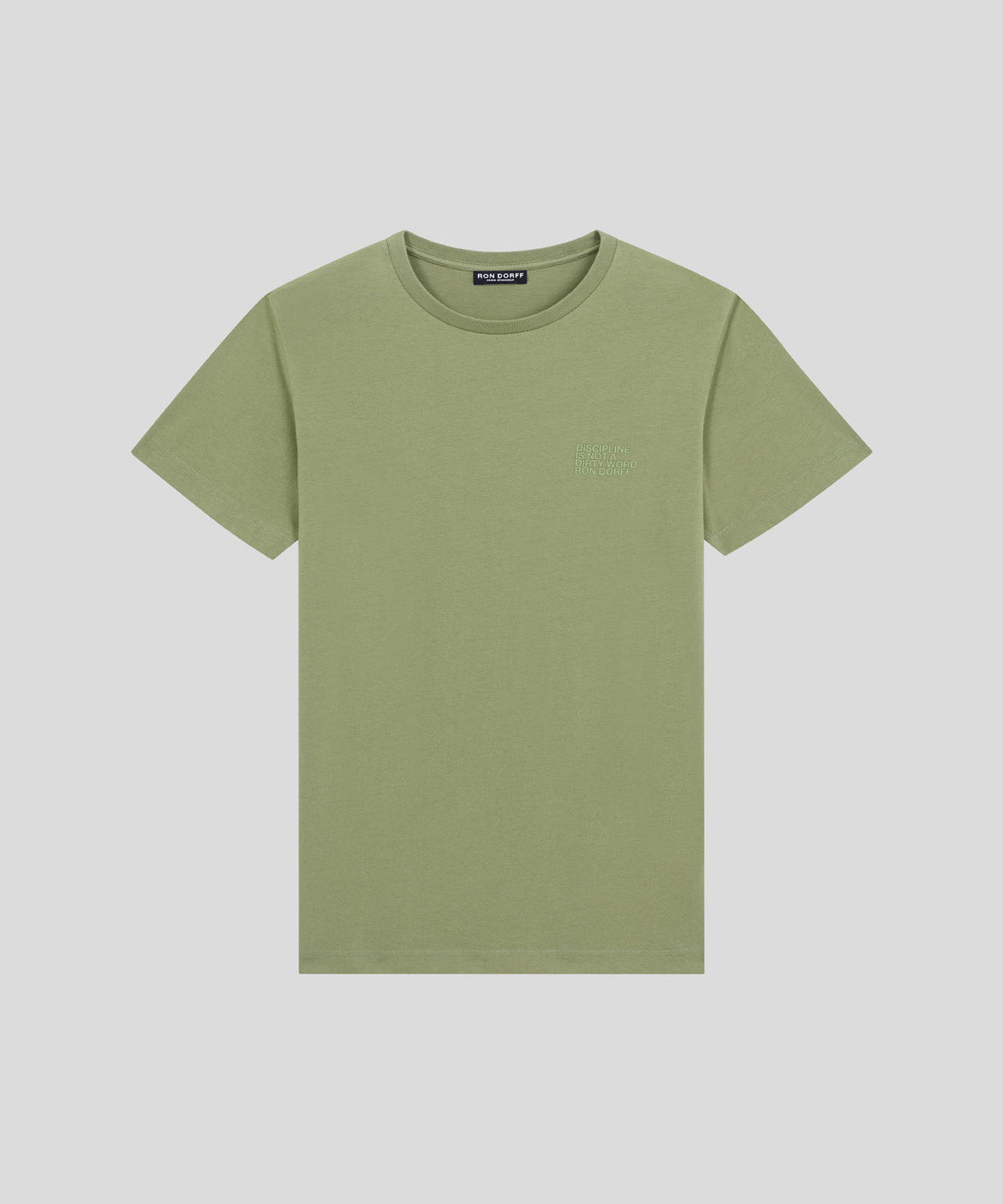Organic Cotton T-Shirt DISCIPLINE Small Print: Moss Green