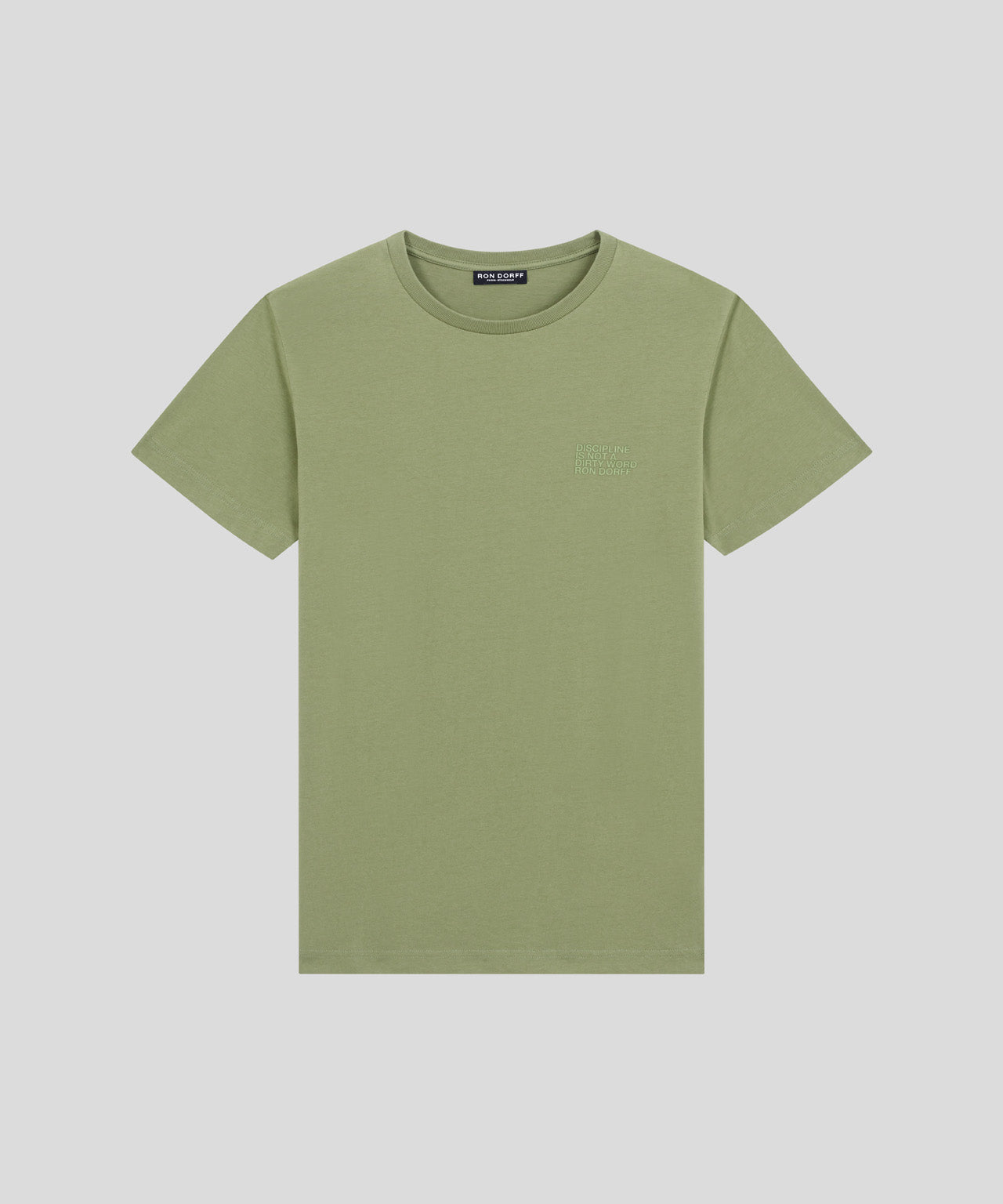 Organic Cotton T-Shirt DISCIPLINE Small Print: Moss Green
