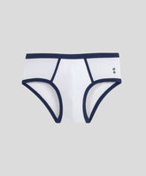 Sports Y-Front Briefs: White/Navy
