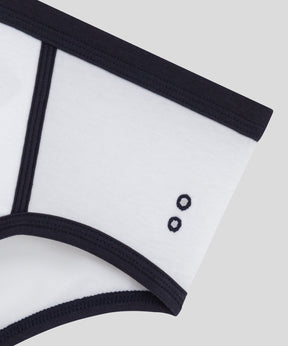 Sports Y-Front Briefs: White/Navy