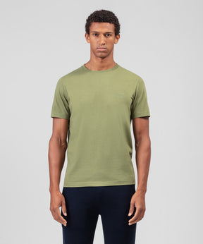 Organic Cotton T-Shirt DISCIPLINE Small Print: Moss Green
