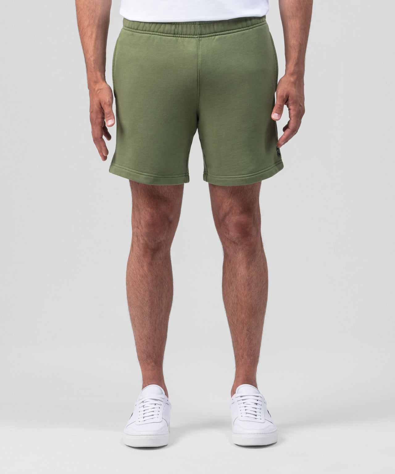 Organic Cotton Jogging Shorts: Moss Green