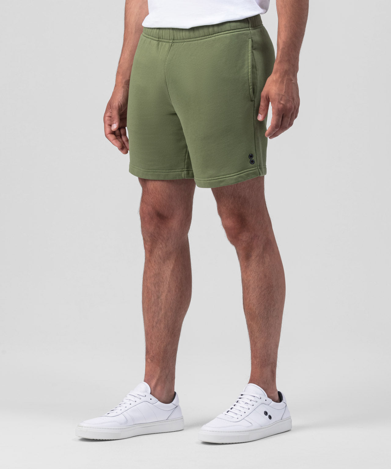 Organic Cotton Jogging Shorts: Moss Green