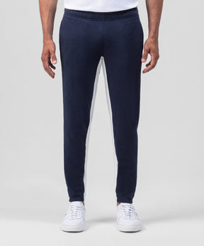 Jogging Trousers w Side Lines: Navy/Off White