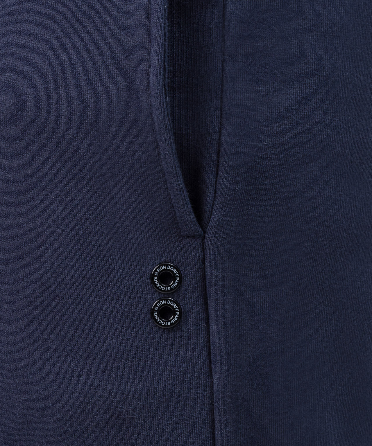 Jogging Trousers w Side Lines: Navy/Off White