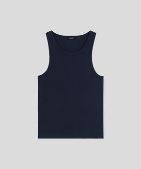 Ribbed Tank Top: Navy