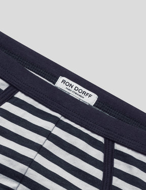 Y-Front Briefs w. Stripes: Navy/White