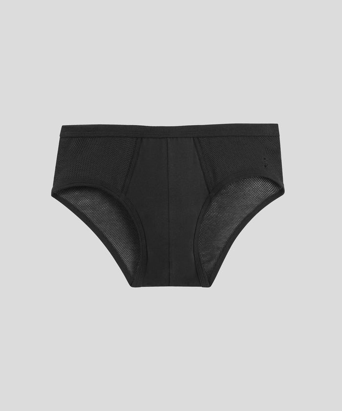 Mesh Y-Front Briefs: Black