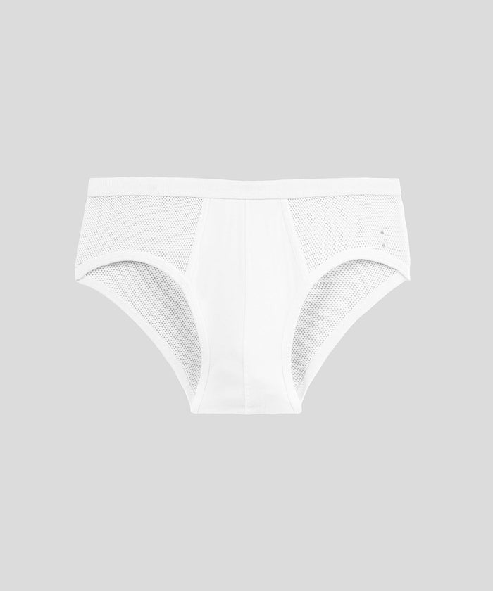 Mesh Y-Front Briefs: White