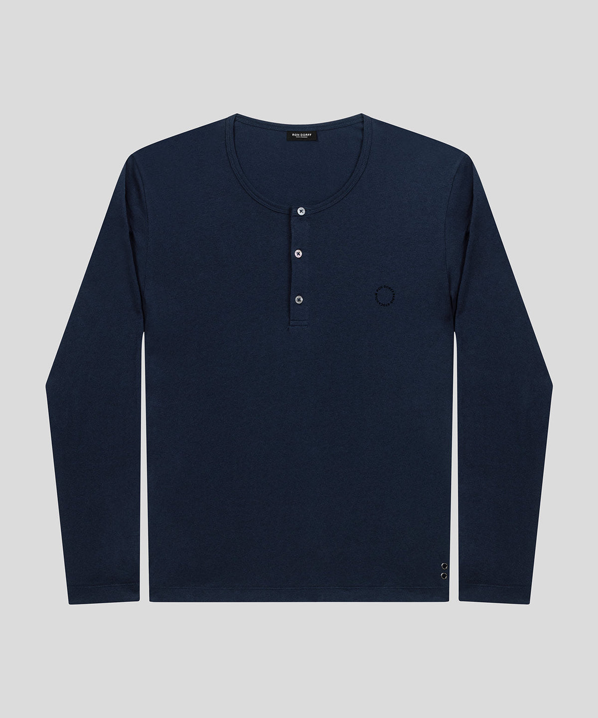 Long-Sleeved Henley: Navy