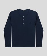 Long-Sleeved Henley: Navy