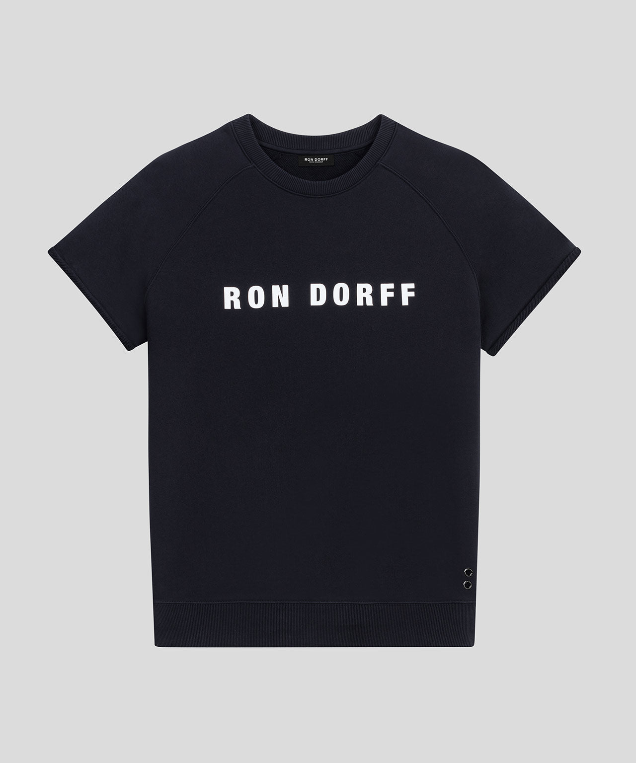 Organic Cotton Short-Sleeved Sweatshirt RON DORFF: Black