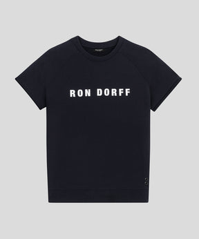 Organic Cotton Short-Sleeved Sweatshirt RON DORFF: Black