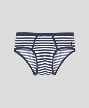 Y-Front Briefs w. Stripes: Navy/White
