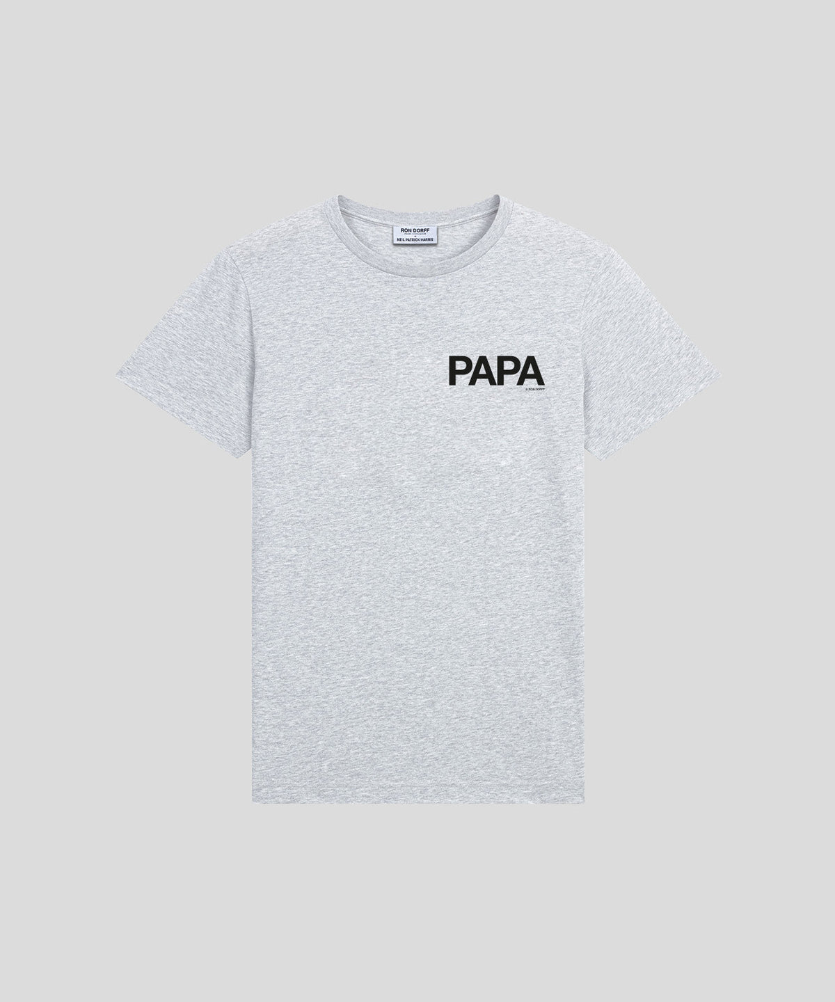 Organic Cotton T-Shirt "PAPA" : Grey Melange
